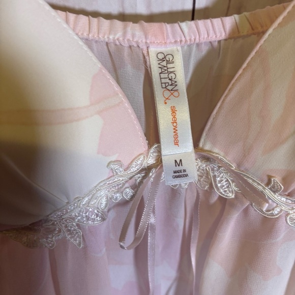 Vintage Elegant Babydoll Pink Lace Trim Nighty Nightgown Lingerie Medium - Picture 2 of 5